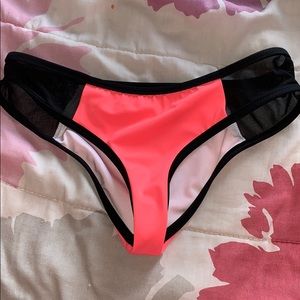 VS PINK neon coral bathing suit bottoms